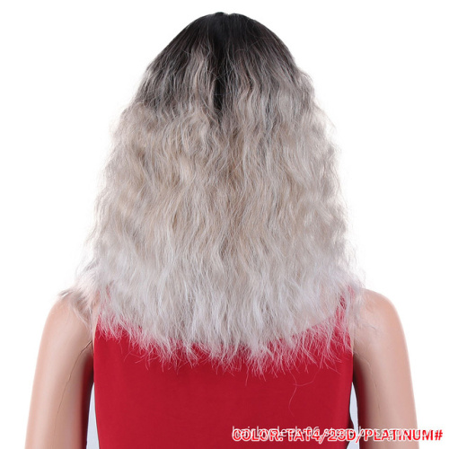 Synthetic Lace Frontal wigs 16 Inches Ombre Loose wave unprocessed mid length full brazilian Lace Front Wig Synthetic Hair Wigs